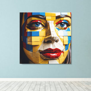 "Blueprint of Humanity" - ein kubistisches Portrai Leinwanddruck