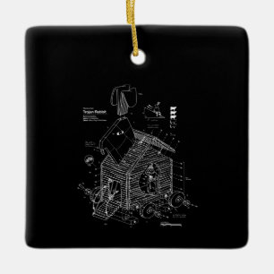 Blueprint Trojan Horse Rabbit Funny Keramikornament