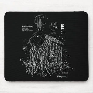 Blueprint Trojan Horse Rabbit Funny Mousepad