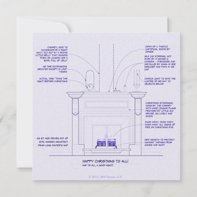 Blueprint Weihnachtskarte Feiertagskarte (Vorderseite)