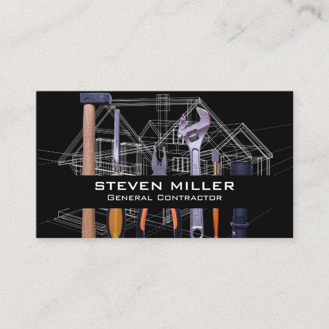 Blueprints | Architekt | Bauwerkzeuge Visitenkarte (Vorderseite)