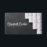 Blueprints auf schwarzem Tisch Visitenkarte<br><div class="desc">Blueprints auf schwarzem Tisch</div>