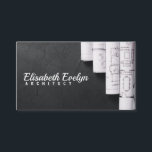 Blueprints auf schwarzem Tisch Visitenkarte<br><div class="desc">Blueprints auf schwarzem Tisch</div>