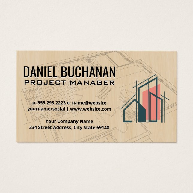 Blueprints | Holz | Architektenlogo (Vorderseite)