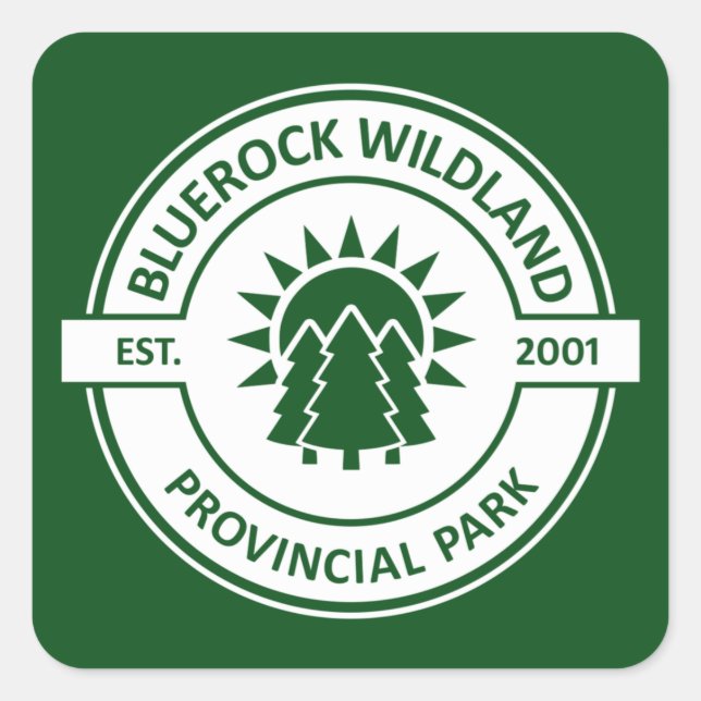 Bluerock Wildland Provincial Park Quadratischer Aufkleber (Vorderseite)