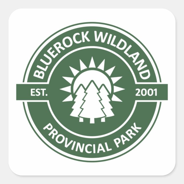 Bluerock Wildland Provincial Park Quadratischer Aufkleber (Vorderseite)