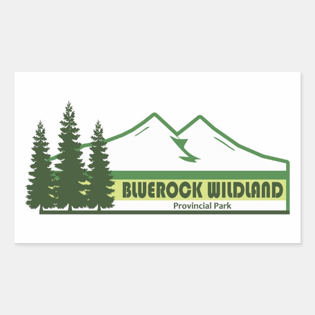 Bluerock Wildland Provinzpark Grüne Streifen Rechteckiger Aufkleber (Vorderseite)
