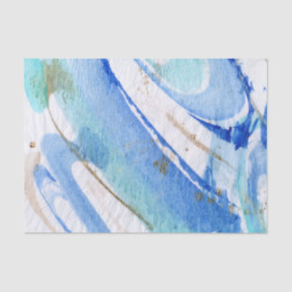 Blues 003 Abstraktes gestrichenes Tissue Seidenpapier