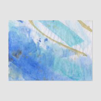 Blues 005 Abstraktes gestrichenes Tissue Seidenpapier