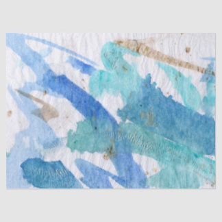 Blues 008 Abstraktes gestrichenes Tissue Seidenpapier