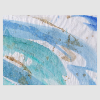 Blues 014 Abstraktes gestrichenes Wasserfarbenpapi Seidenpapier