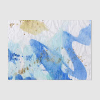 Blues 015 Abstraktes gestrichenes Wasserfarbenpapi Seidenpapier