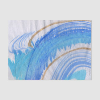 Blues 016 Abstraktes gestrichenes Tissue Seidenpapier