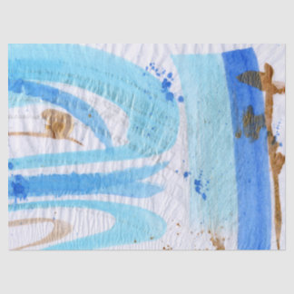 Blues 018 Abstraktes gestrichenes Wasserfarbenpapi Seidenpapier