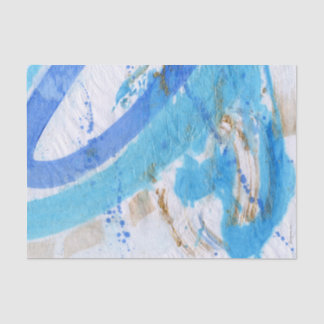 Blues 021 Abstraktes gestrichenes Wasserfarbenpapi Seidenpapier