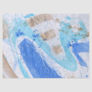 Blues 024 Abstraktes gestrichenes Wasserfarbenpapi Seidenpapier