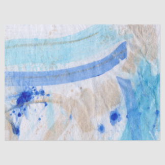 Blues 027 Abstraktes gestrichenes Wasserfarbenpapi Seidenpapier