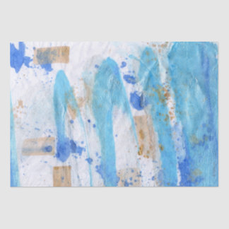 Blues 028 Abstraktes gestrichenes Wasserfarbenpapi Seidenpapier