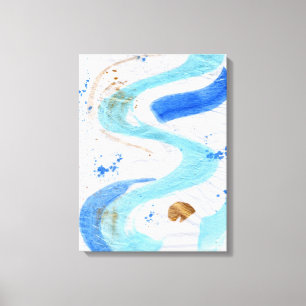 Blues 030 Abstrakte Aquarell Textur Leinwand