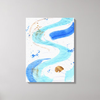 Blues 030 Abstrakte Aquarell Textur Leinwand