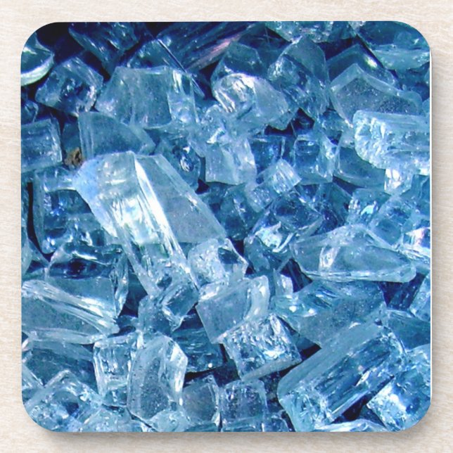 Blues aus gebrochenem Glas Getränkeuntersetzer (Vorderseite)