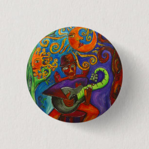 Blues bemannen   ringsum Knopf Button