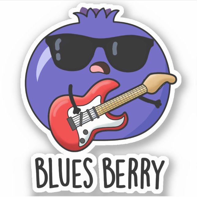 Blues Berry Funny Fruit Pun Aufkleber (Vorderseite)