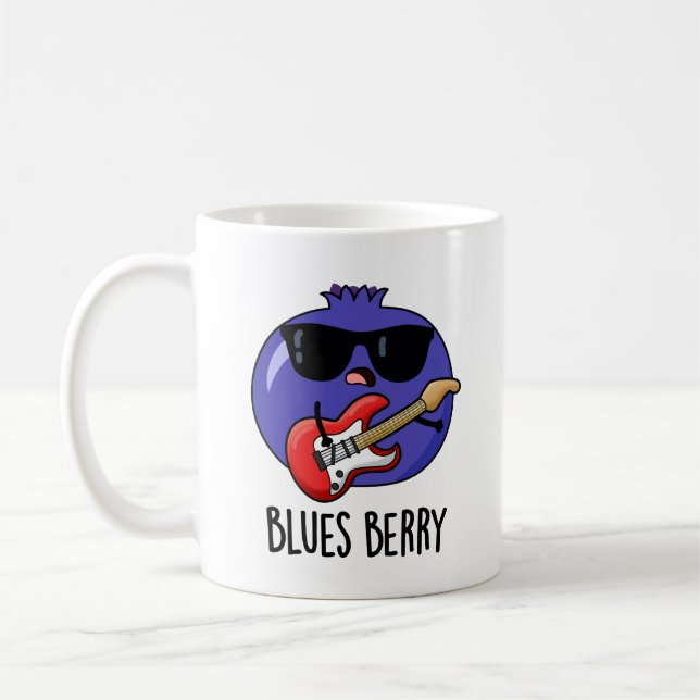 Blues Berry Funny Fruit Pun Kaffeetasse (Links)