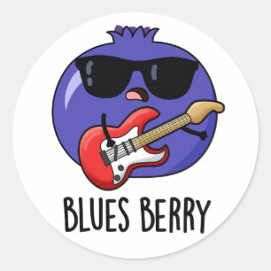 Blues Berry Funny Fruit Pun Runder Aufkleber