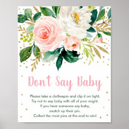 Blues Blush Gold Sage kein Baby Game Poster
