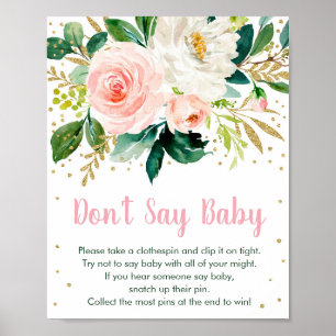 Blues Blush Gold Sage kein Baby Game Poster