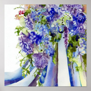 Blues, Bridal Cascading Bouquet 1, Poster