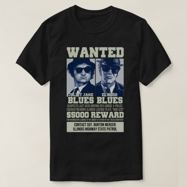 Blues Brothers Gewollt  T-Shirt (Design vorne)