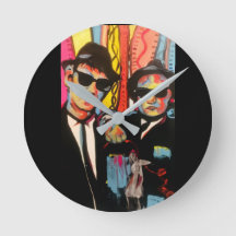 Blues Brothers Retro Pop Art Wanduhr