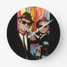 Blues Brothers Retro Pop Art Wanduhr