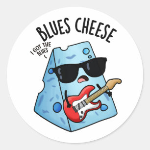 Blues Cheese Funny Food Pub Runder Aufkleber