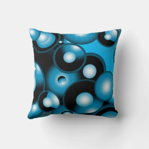 Blues Concentric Circle Orbital Abstrakt Art Kissen