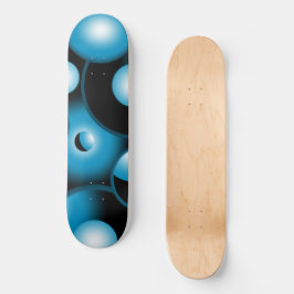 Blues Concentric Circle Orbital Abstrakt Art Skateboard