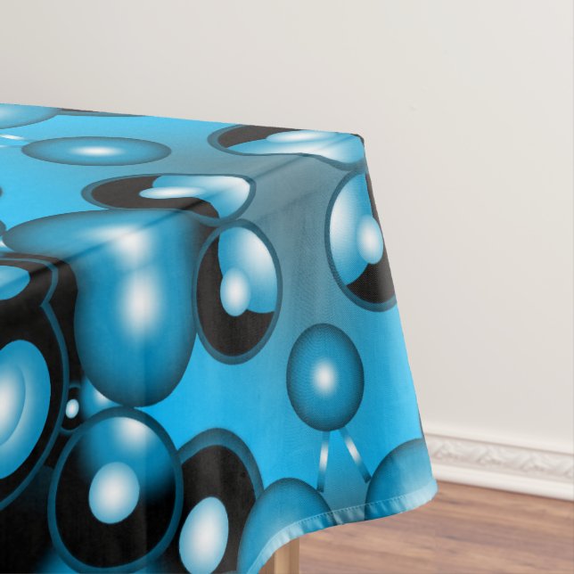 Blues Concentric Circle Orbital Abstrakt Art Tischdecke (Beispiel)