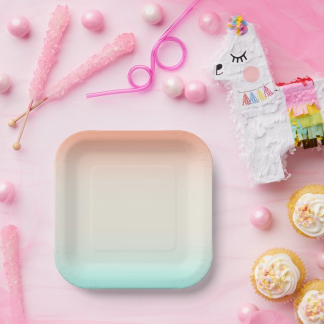 Blues Coral Linen Blends  Pappteller (Party)