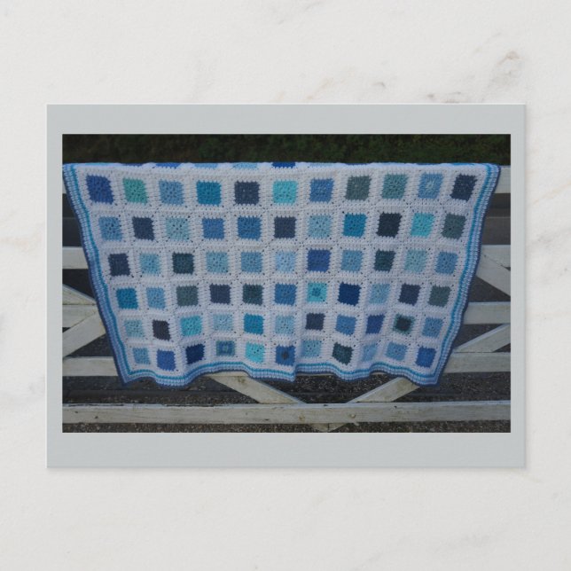 Blues Crochet Blanket Postkarte (Vorderseite)