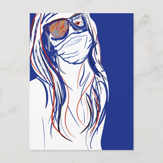 Blues der Gesichtsmaske Postkarte (Vorderseite)