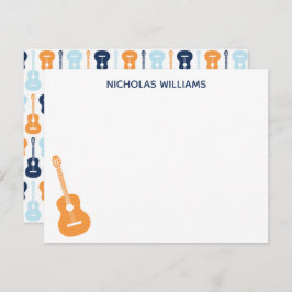 Blues der Guitar Musical Note Card Mitteilungskarte