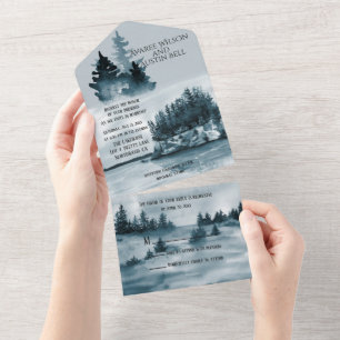 Blues der Wasserfarben am Lakehouse All In One Einladung