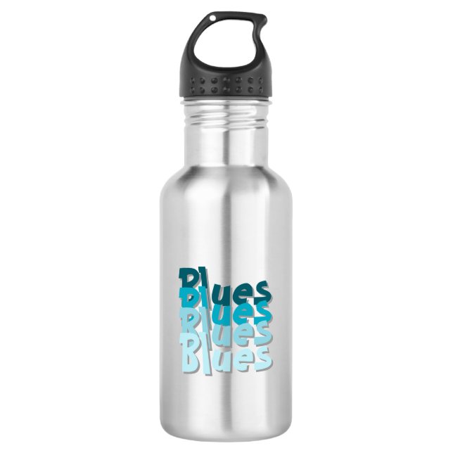 Blues Edelstahlflasche (Vorderseite)