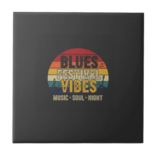 Blues-Festival-Stimmung Vintage-Sonnenuntergangs-M Fliese