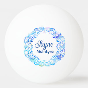 Blues Filigree Circle Tattoo Tischtennisball