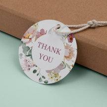 Blues Floral Round Favor Tag