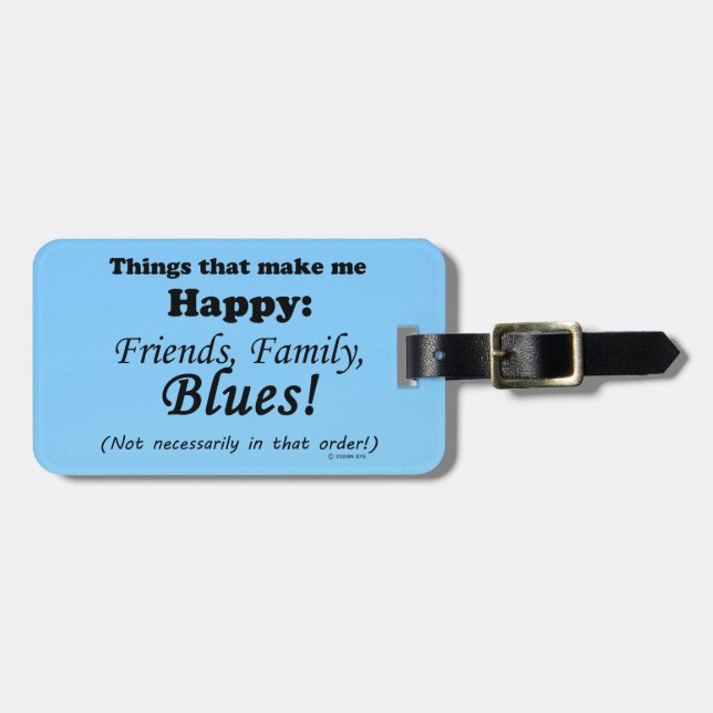 Blues freut mich gepäckanhänger (Vorderseite horizontal)