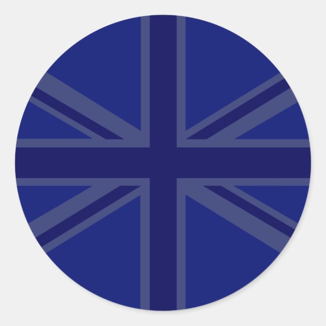 Blues für eine britische Flagge der Union Runder Aufkleber (Vorderseite)